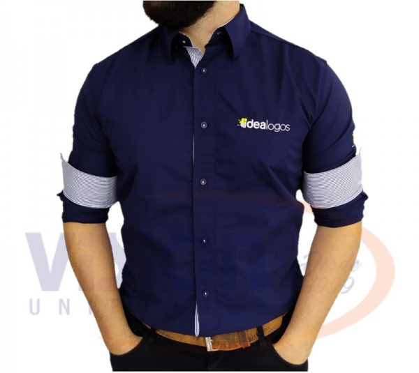Camisa Social Azul M85 - Vision Uniformes Personalizados